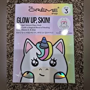 The Creme Shop Glow Up, Skin! Animated Unicorn Face Mask 3 Pack